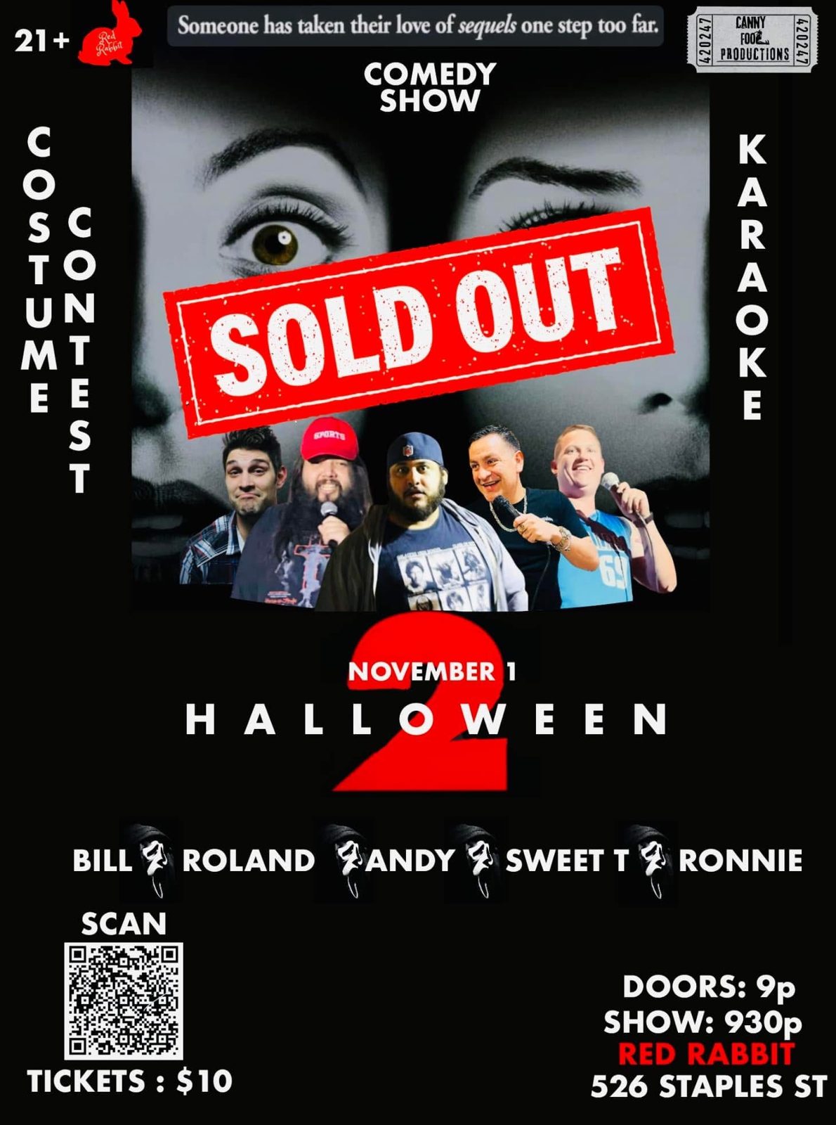 Halloween 2 comedy show poster